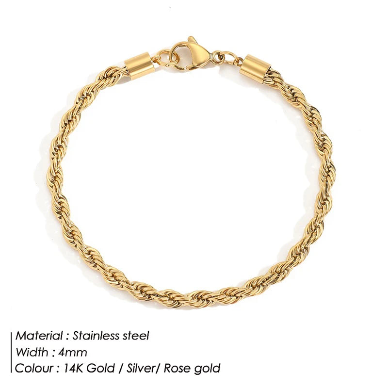 Bracelet chaîne en acier inoxydable pour femme, vue 14, King Watch
