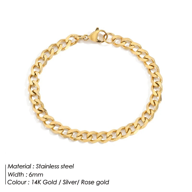 Bracelet chaîne en acier inoxydable pour femme, vue 7, King Watch
