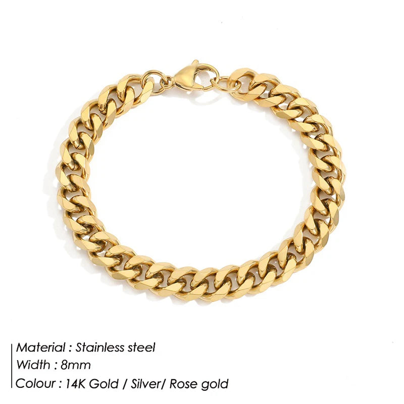 Bracelet chaîne en acier inoxydable pour femme, vue 15, King Watch