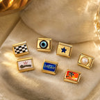 Bracelet à charms italiens en acier doré, maillons émaillés, vue 6, King Watch