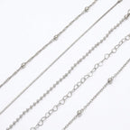 Set of 5 fine chain bracelets with hearts and beads, view 5, King Watch