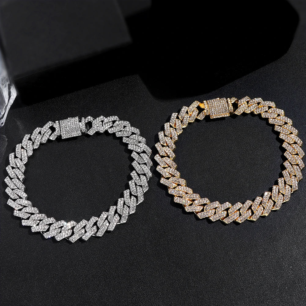 Bracelet maille cubaine iced out serti de strass, vue 4, King Watch