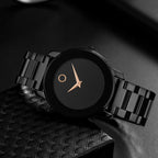 Minimalist watch with clean dial and no numerals, steel bracelet, view 6, King Watch