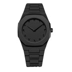 Matte black octagonal watch, dial with Eastern Arabic numerals, black, engraved numerals, King Watch