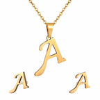 Collier pendentif initiale en acier inoxydable, finition dorée ou argentée, vue 6, King Watch