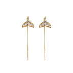 Long chain earrings set with crystal, view 6, King Watch