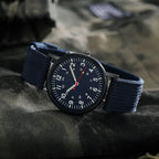 Men's quartz watch with leather strap and luminous hands, view 5, King Watch