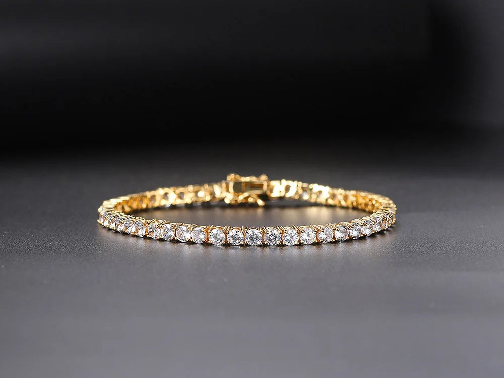 Bracelet tennis iced out, un rang de zircons sertis, vue 3, King Watch