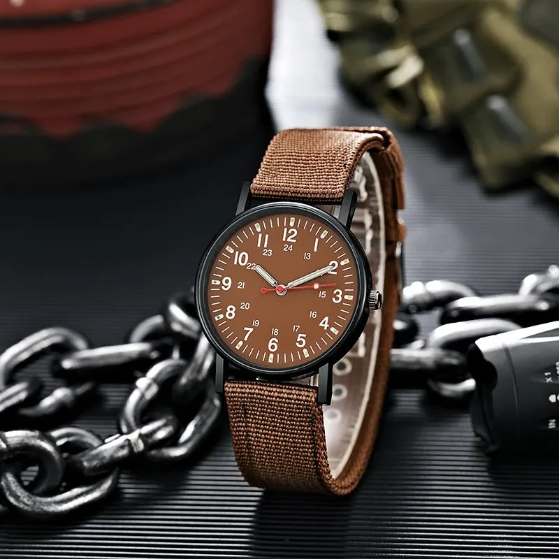 Men's quartz watch with leather strap and luminous hands, view 4, King Watch