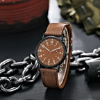 Men's quartz watch with leather strap and luminous hands, view 4, King Watch