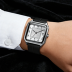 Men's square watch with Eastern Arabic numerals, ribbed dial, view 4, King Watch