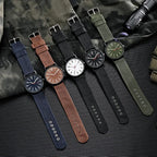 Men's quartz watch with leather strap and luminous hands, view 2, King Watch