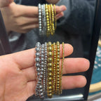 Stretch bracelet with stainless steel beads, view 5, King Watch