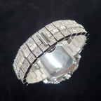 Montre homme iced out carrée à chiffres romains colorés, acier serti de strass, vue 4, King Watch