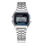 Montre digitale rétro rectangulaire, bracelet en acier inoxydable, vue 5, King Watch