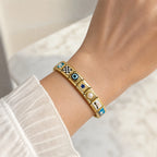 Bracelet à charms italiens en acier doré, maillons émaillés, vue 3, King Watch