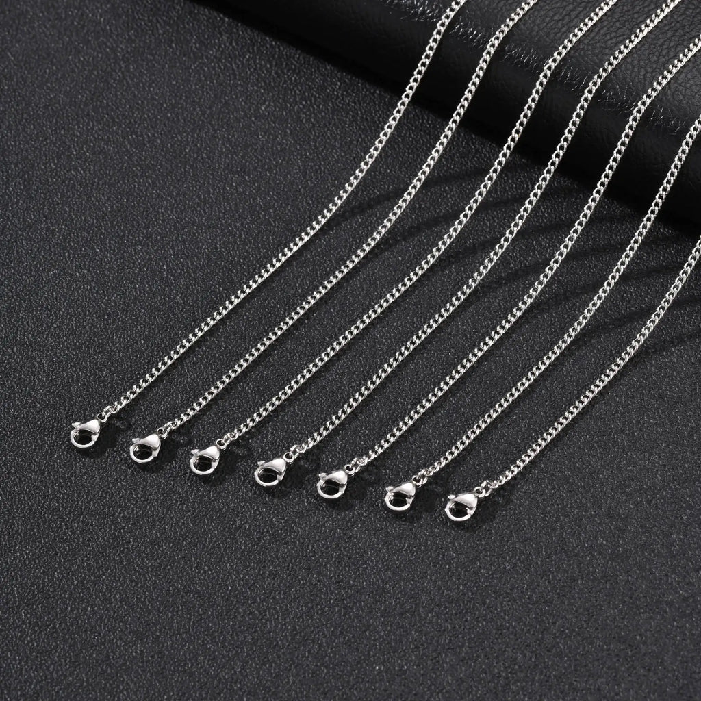 Men's stainless steel curb chain, 2.2 mm, view 4, King Watch