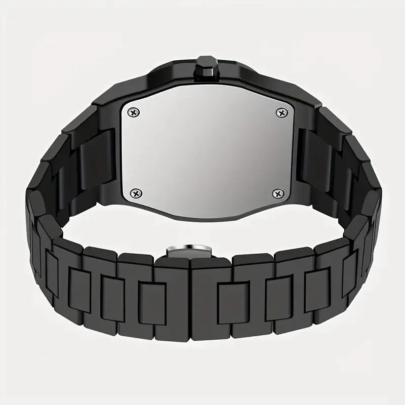 Matte black octagonal watch, dial with Eastern Arabic numerals, view 2, King Watch