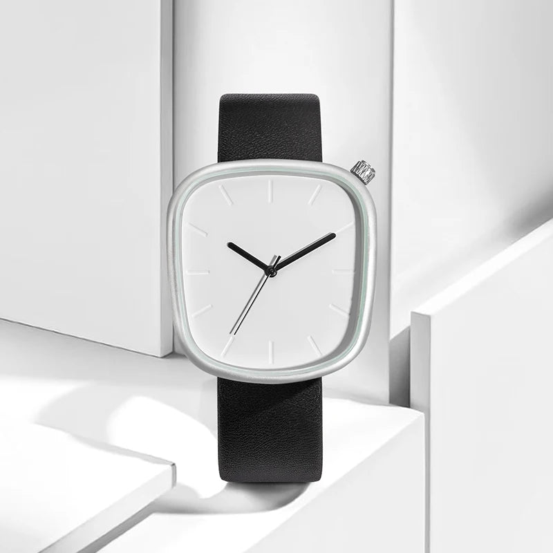 Montre carrée minimaliste aux angles arrondis, cadran sans chiffres, vue 2, King Watch