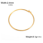 Bracelet jonc fin en acier inoxydable, finition dorée ou acier, vue 7, King Watch