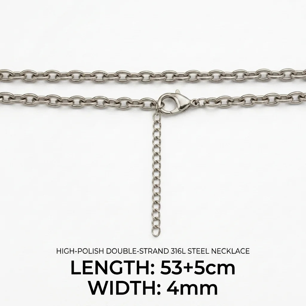 Collier chaîne fine en acier inoxydable, finition acier ou dorée, vue 12, King Watch