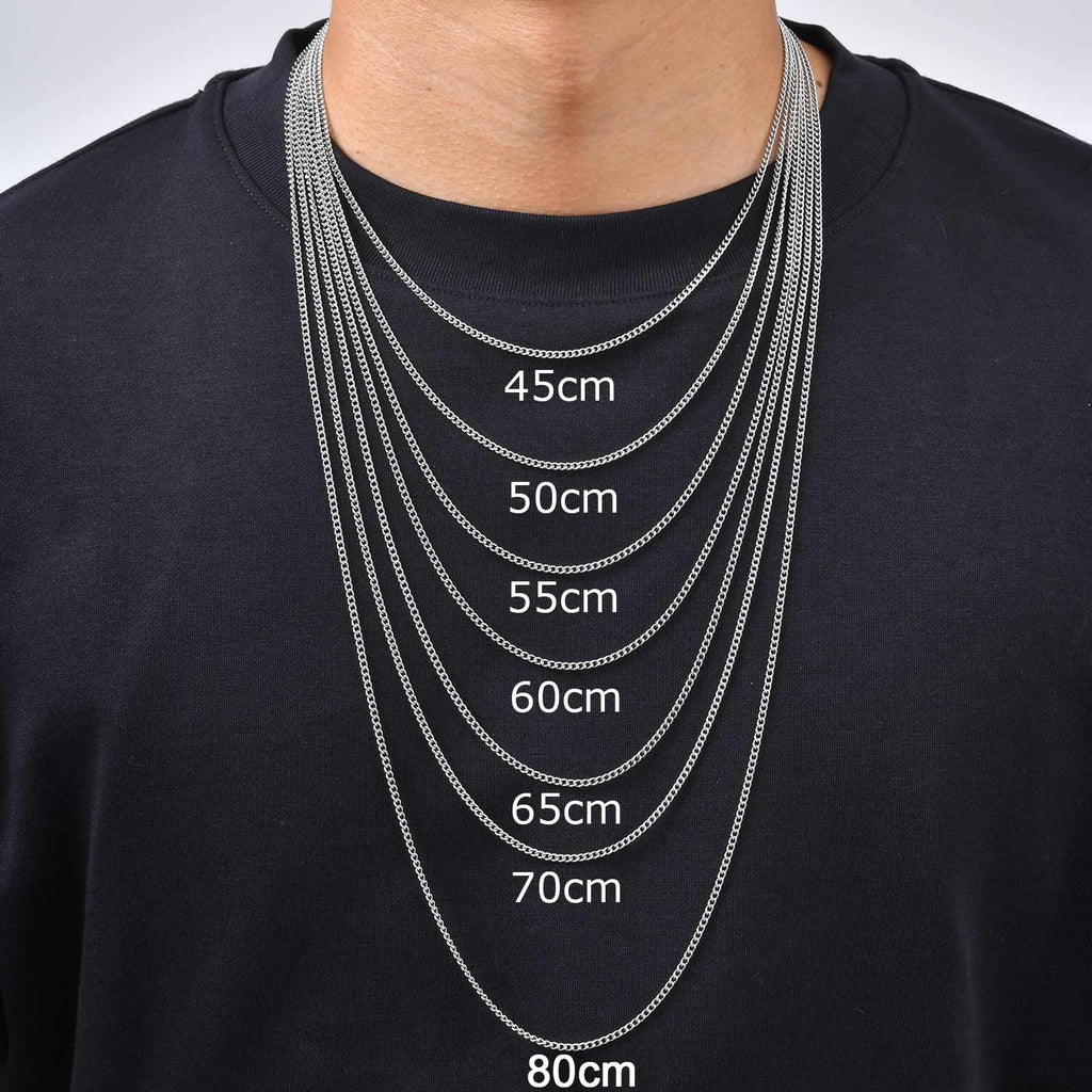 Men's stainless steel curb chain, 2.2 mm, King Watch