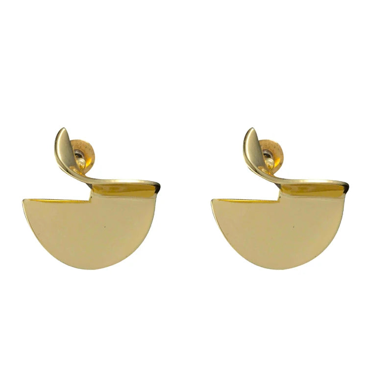 Boucles d'oreilles pendantes en métal doré, demi-lune dorée, King Watch