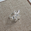 Adjustable open ring, hammered flower, King Watch