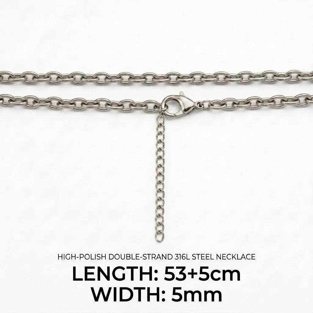 Collier chaîne fine en acier inoxydable, finition acier ou dorée, vue 9, King Watch