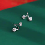 Boucles d'oreilles à sphère sertie de zircone sur monture spiralée, vue 4, King Watch