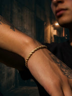 Bracelet jonc torsadé en acier inoxydable, unisexe, vue 4, King Watch