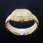 Montre homme iced out carrée à chiffres romains colorés, acier serti de strass, vue 7, King Watch