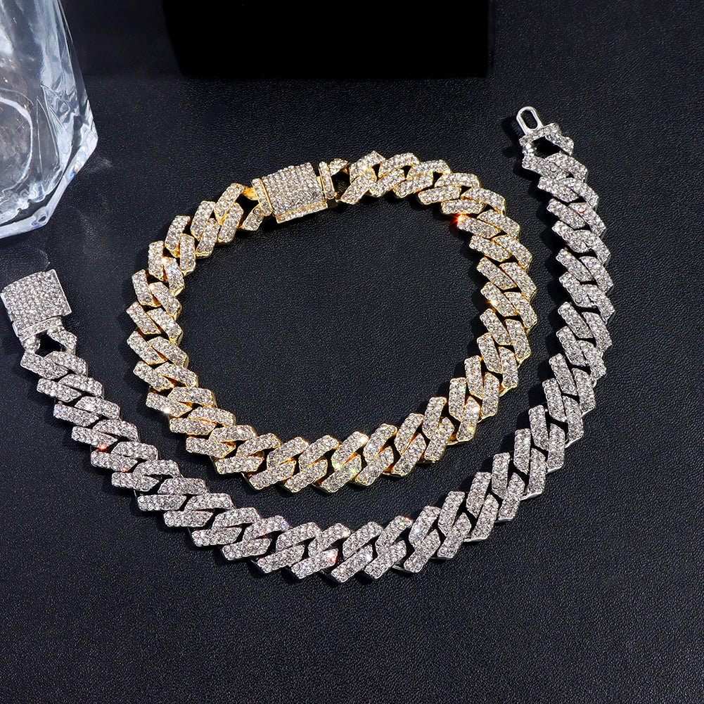 Bracelet maille cubaine iced out serti de strass, vue 3, King Watch