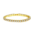 Bracelet tennis serti de zircones de 4 mm, finition dorée ou argentée, vue 7, King Watch