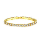 Bracelet tennis serti de zircones de 4 mm, finition dorée ou argentée, vue 7, King Watch