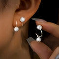 Boucles d'oreilles à sphère sertie de zircone sur monture spiralée, King Watch