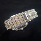 Montre homme iced out carrée en acier sertie de strass, vue 4, King Watch