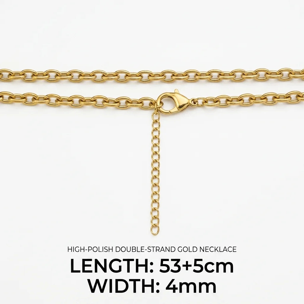 Collier chaîne fine en acier inoxydable, finition acier ou dorée, vue 11, King Watch