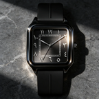 Men's square watch with Eastern Arabic numerals, ribbed dial, view 6, King Watch