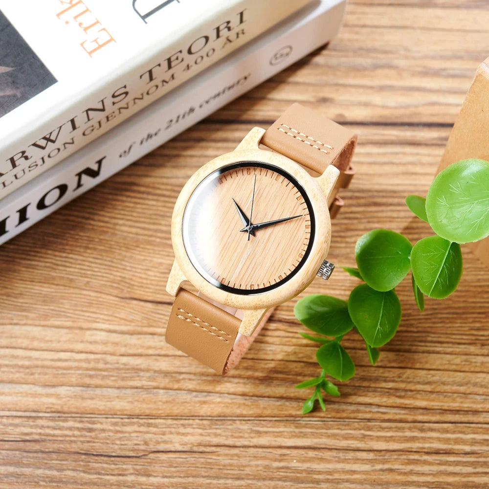 Natural bamboo watch with wooden dial, view 2, King Watch