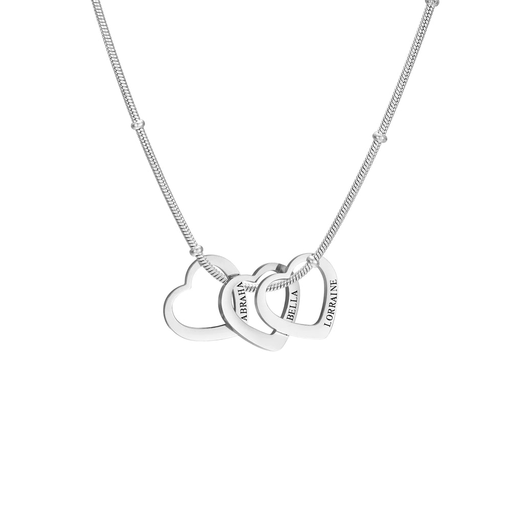 Collier personnalisable à pendentifs cœurs gravés au prénom, vue 7, King Watch