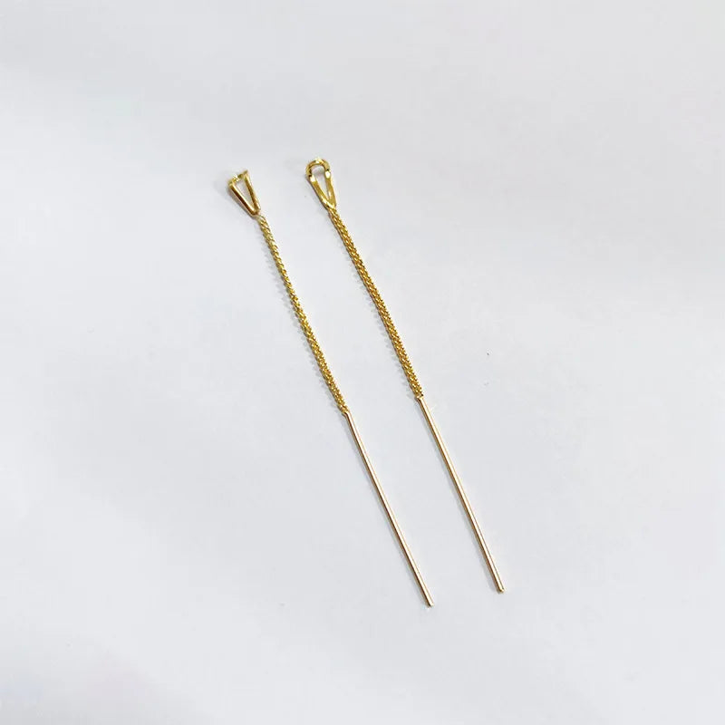 Boucles d'oreilles longues à chaîne serties de cristal, triangle doré, chaîne longue, King Watch