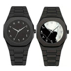 Matte black octagonal watch, dial with Eastern Arabic numerals, King Watch