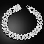 Bracelet maille cubaine iced out serti de strass, King Watch