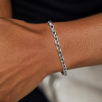 Bracelet homme en maille forçat d'acier inoxydable, King Watch