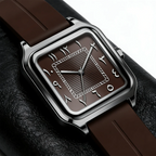 Men's square watch with Eastern Arabic numerals, ribbed dial, view 3, King Watch
