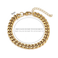 Bracelet chaîne maille en acier inoxydable, finition dorée ou argentée, vue 7, King Watch