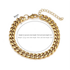 Bracelet chaîne maille en acier inoxydable, finition dorée ou argentée, vue 7, King Watch
