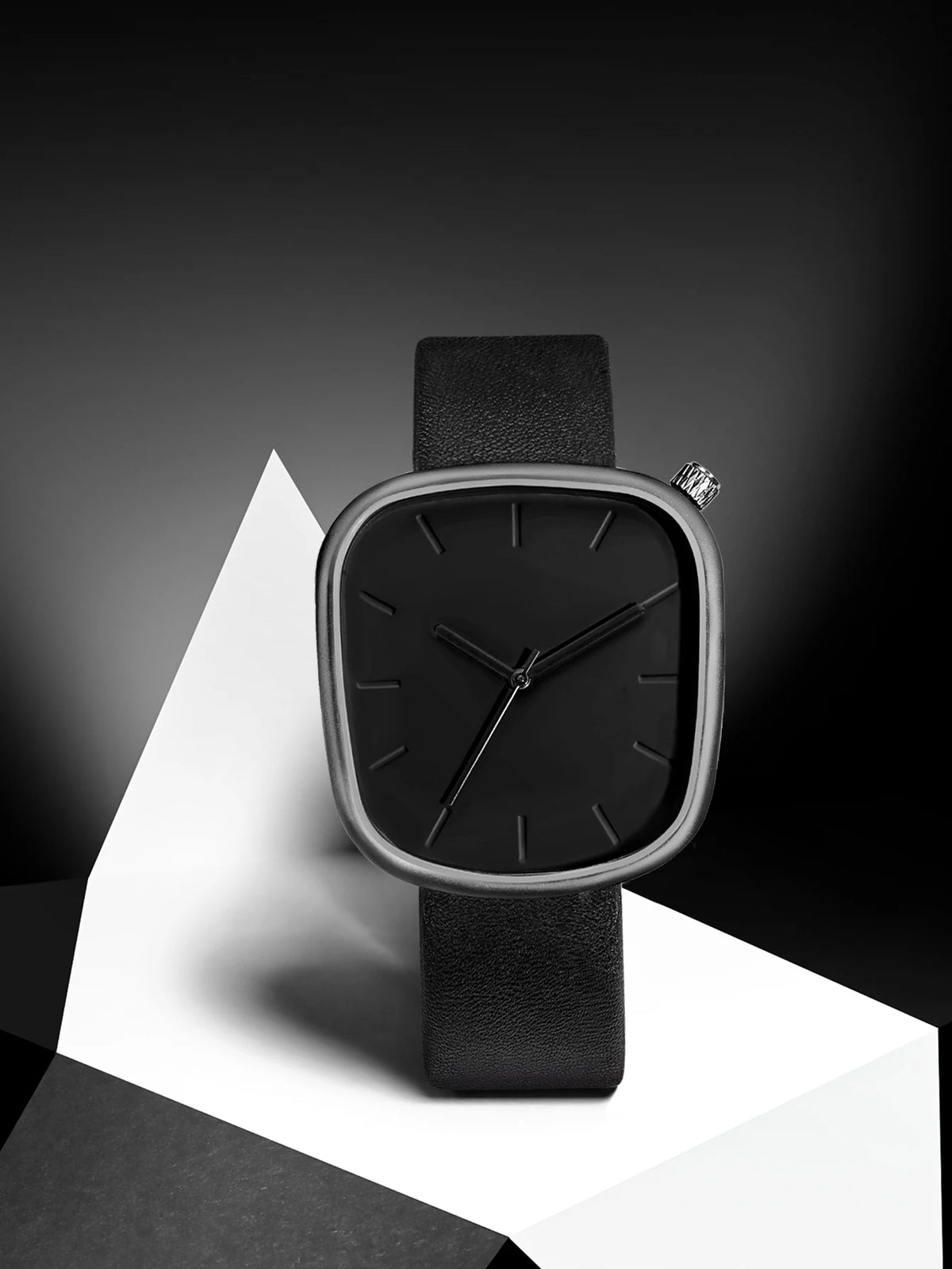 Montre carrée minimaliste aux angles arrondis, cadran sans chiffres, vue 6, King Watch