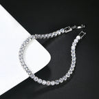 Bracelet tennis serti de zircones de 4 mm, finition dorée ou argentée, vue 6, King Watch